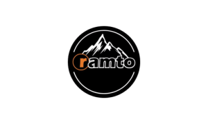 Logo Ramto mit weißer Bergsilhouette