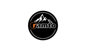 Logo Ramto mit weißer Bergsilhouette